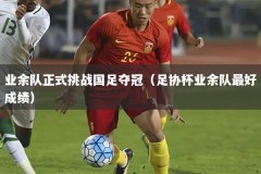 业余队正式挑战国足夺冠（足协杯业余队最好成绩）